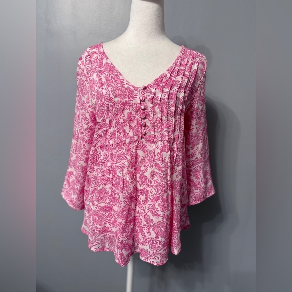#5) Counterparts Pink Patterned Blouse Excellent Condition